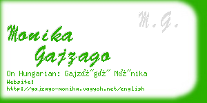 monika gajzago business card